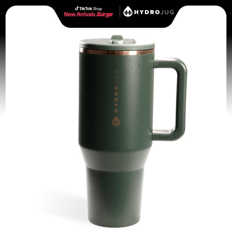 HydroJug Traveler | Leak-Proof Insulated Tumbler with Flip Straw & Cup Holder Fit Flasks Lid